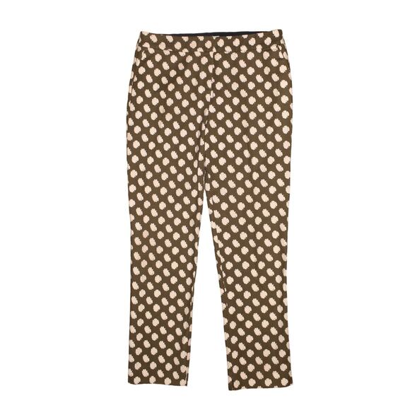 Boden Olive green and Cream Polka Dot Cropped Pants - Picture 1 of 4